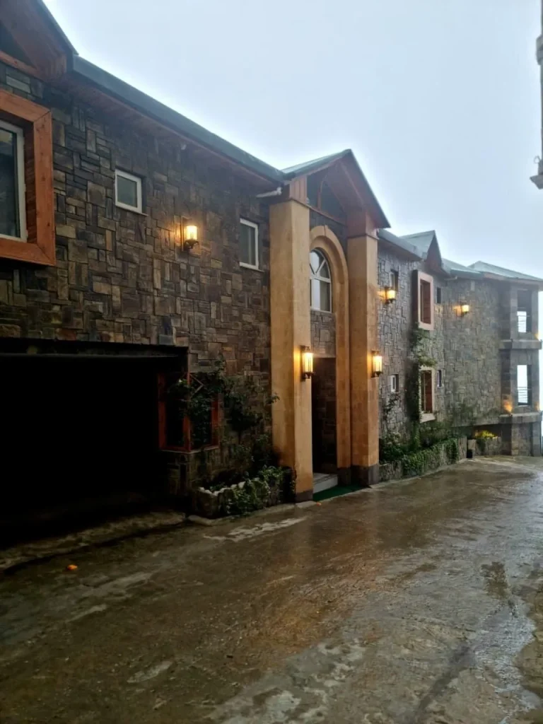 Block B building in the evening at Serenity Hilltop Homes, Khaira Gali