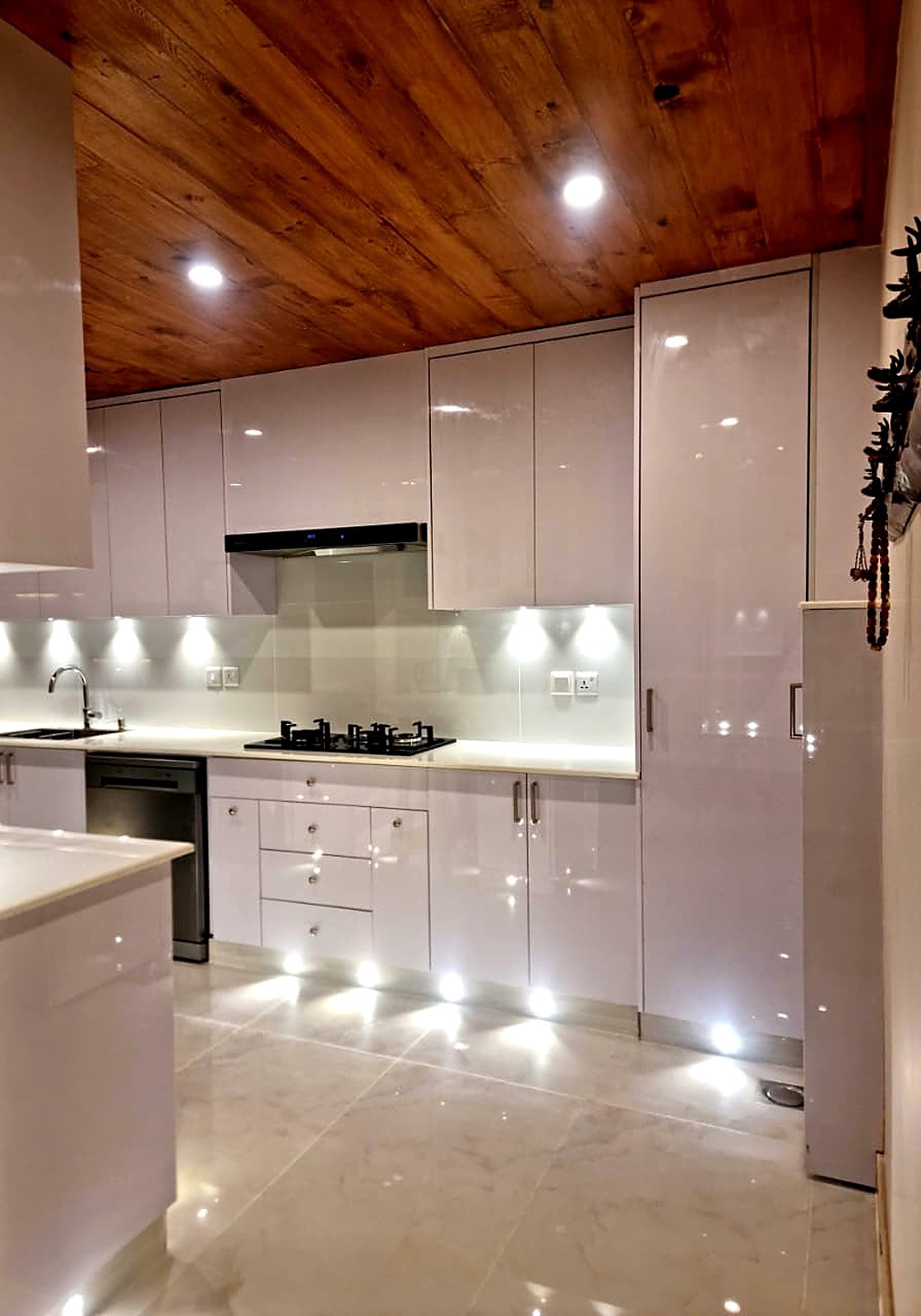 Modern chalet kitchen at Serenity Hilltop Homes